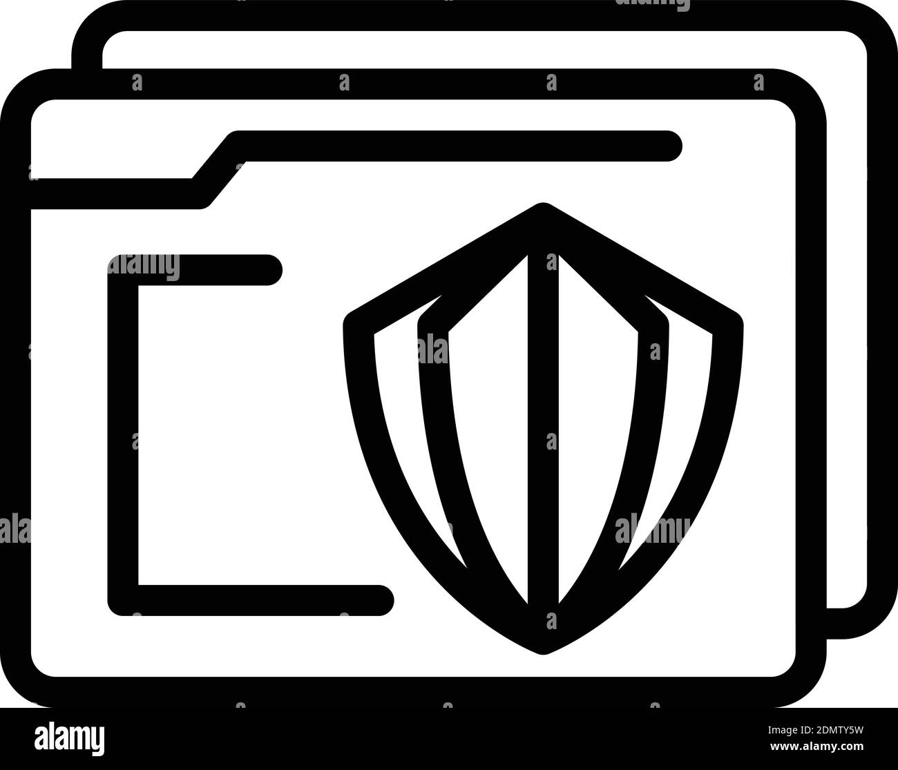 Secured folder control icon. Outline secured folder control vector icon for web design isolated on white background Stock Vector