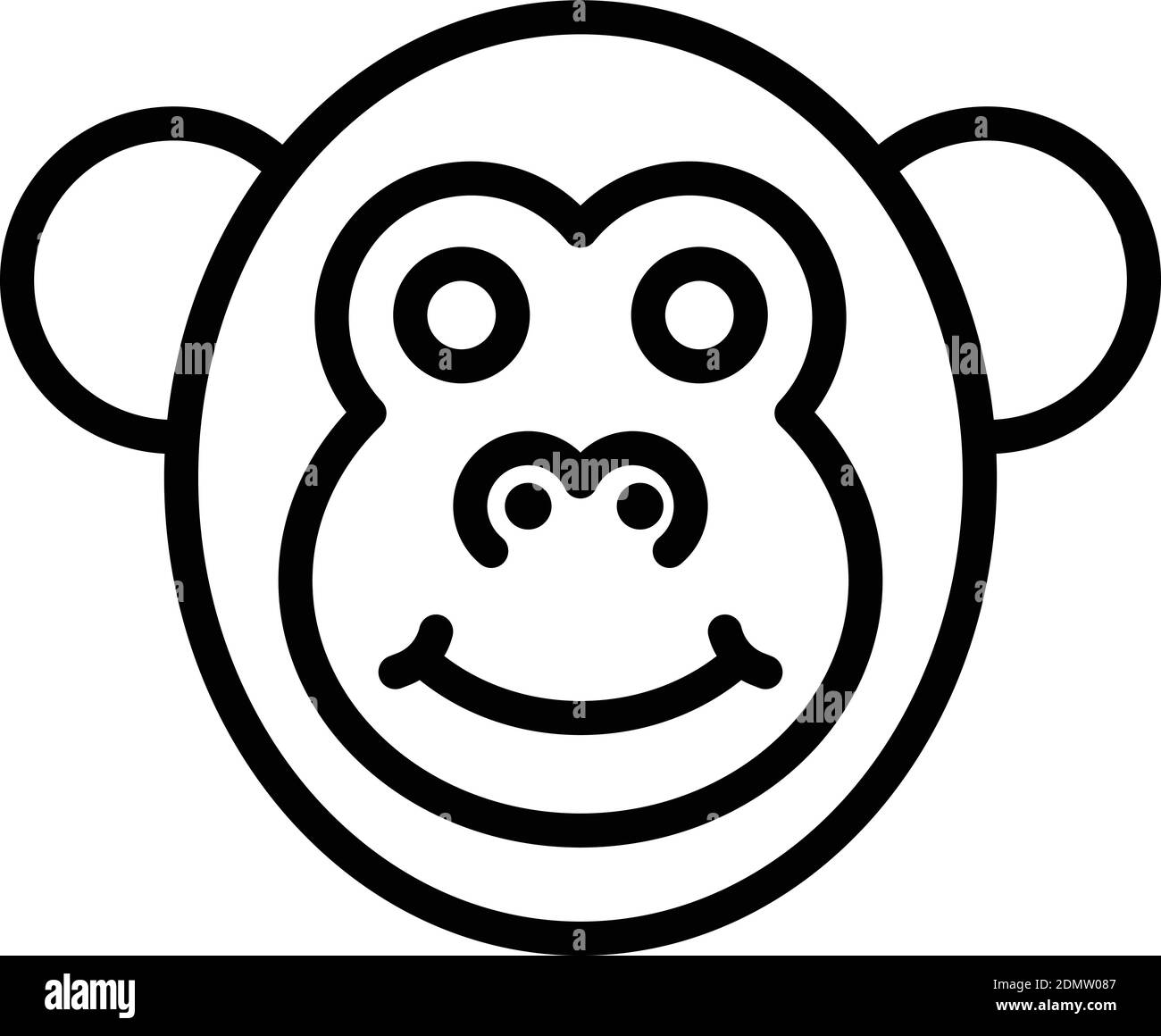 Gibbon icon. Outline gibbon vector icon for web design isolated on white background Stock Vector