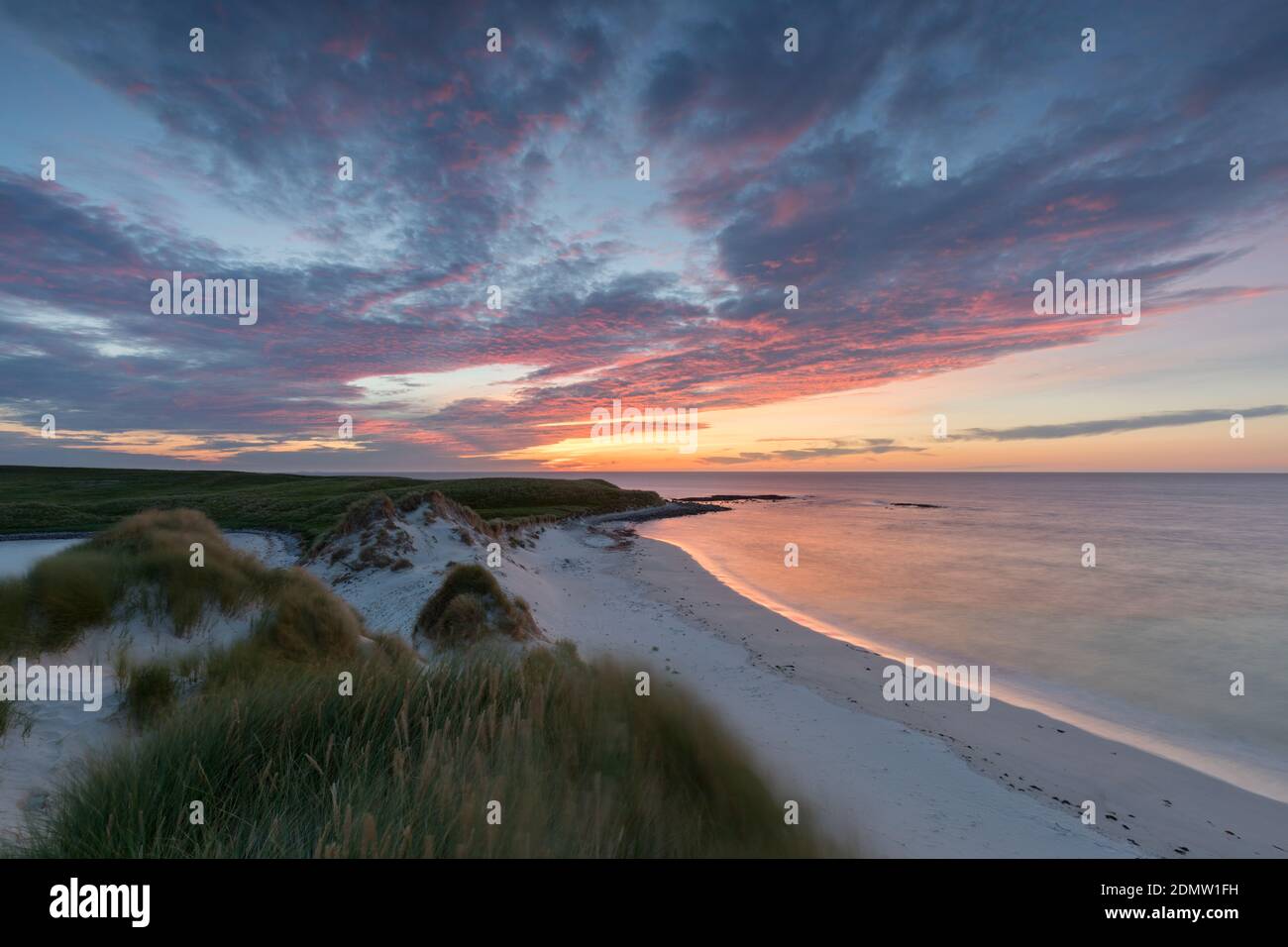 Traigh Iar, Sunset, Sollas, Isle of North Uist, Outer Hebrides Stock Photo