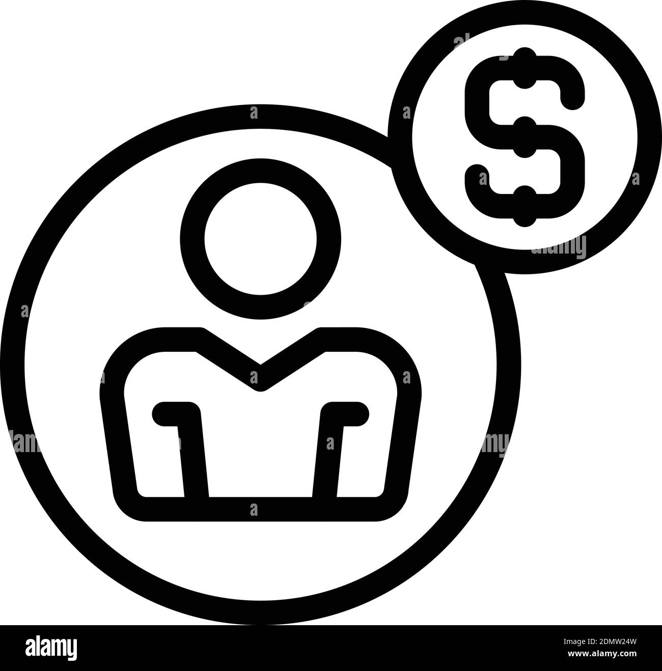 Candidate salary icon. Outline candidate salary vector icon for web