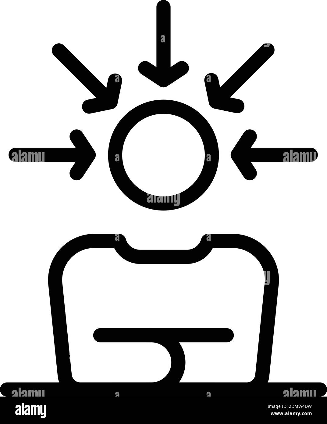 Human solving skill icon. Outline human solving skill vector icon for web design isolated on white background Stock Vector