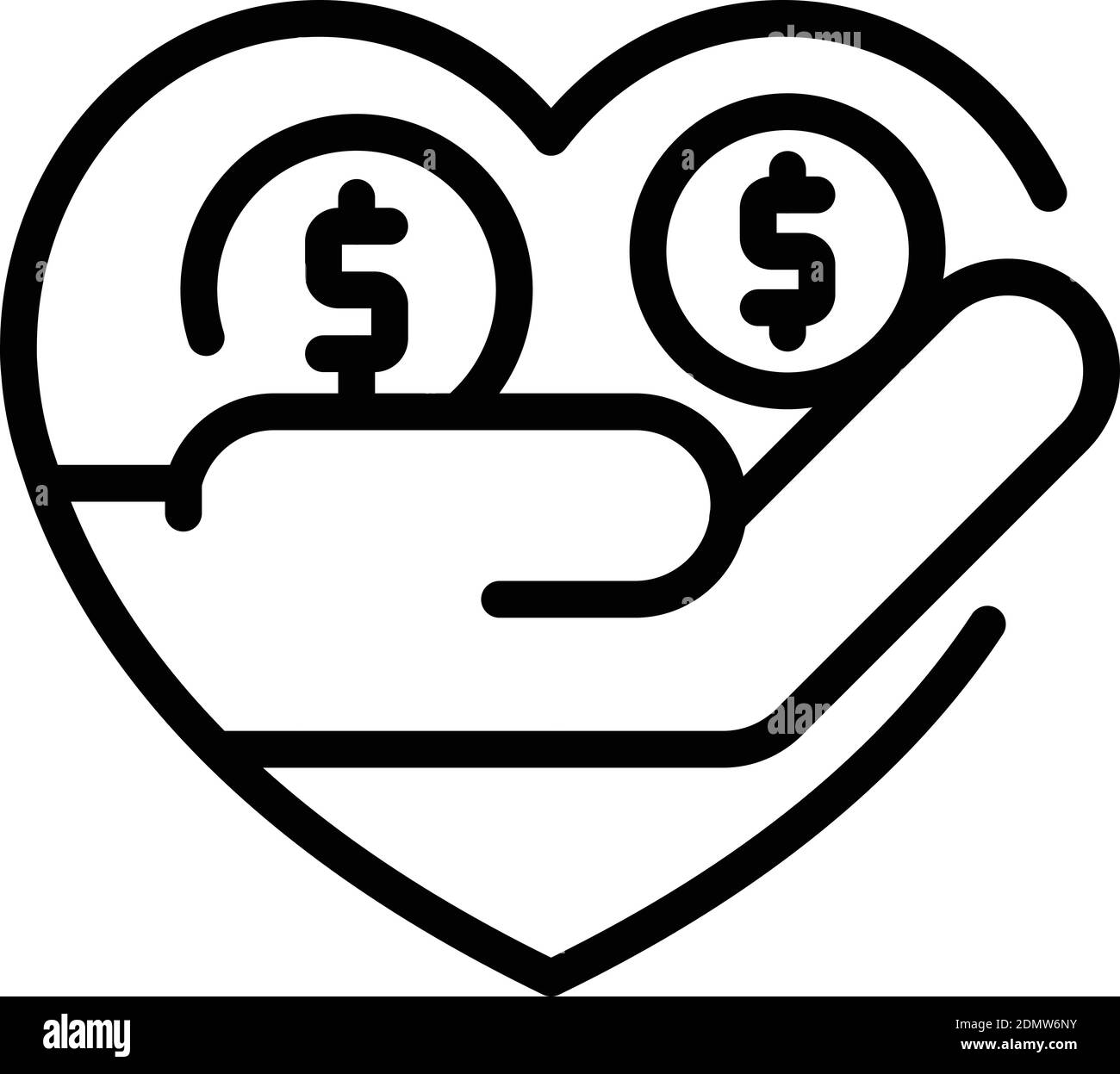 Charity money icon. Outline charity money vector icon for web design isolated on white background Stock Vector