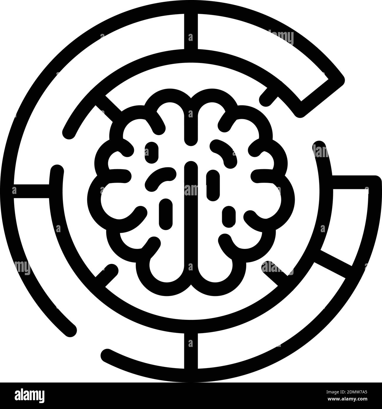 Brain maze icon. Outline brain maze vector icon for web design isolated ...