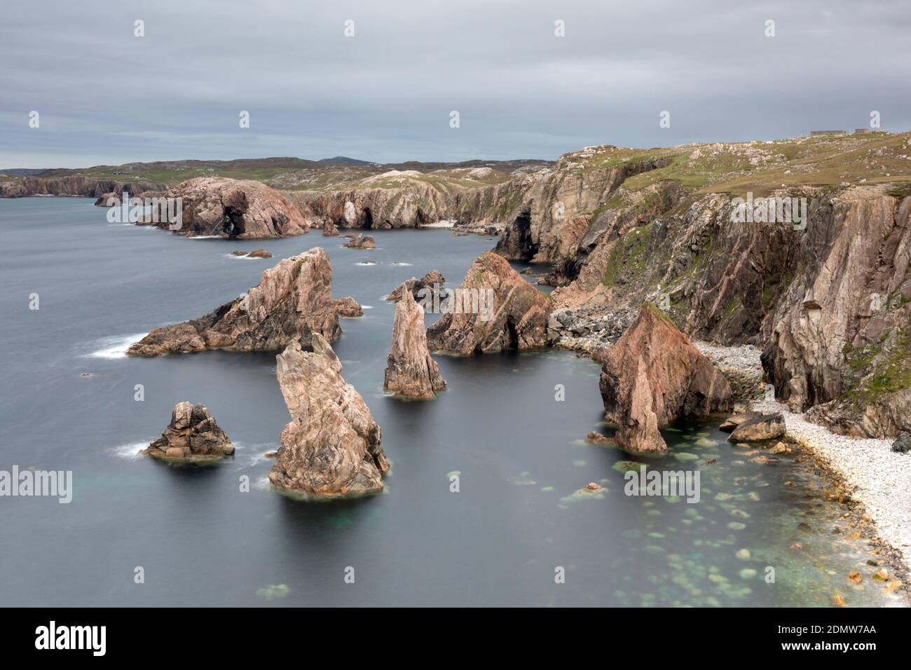 Mangersta Sea Stacks, Isle of Lewis, Scotland Stock Photo