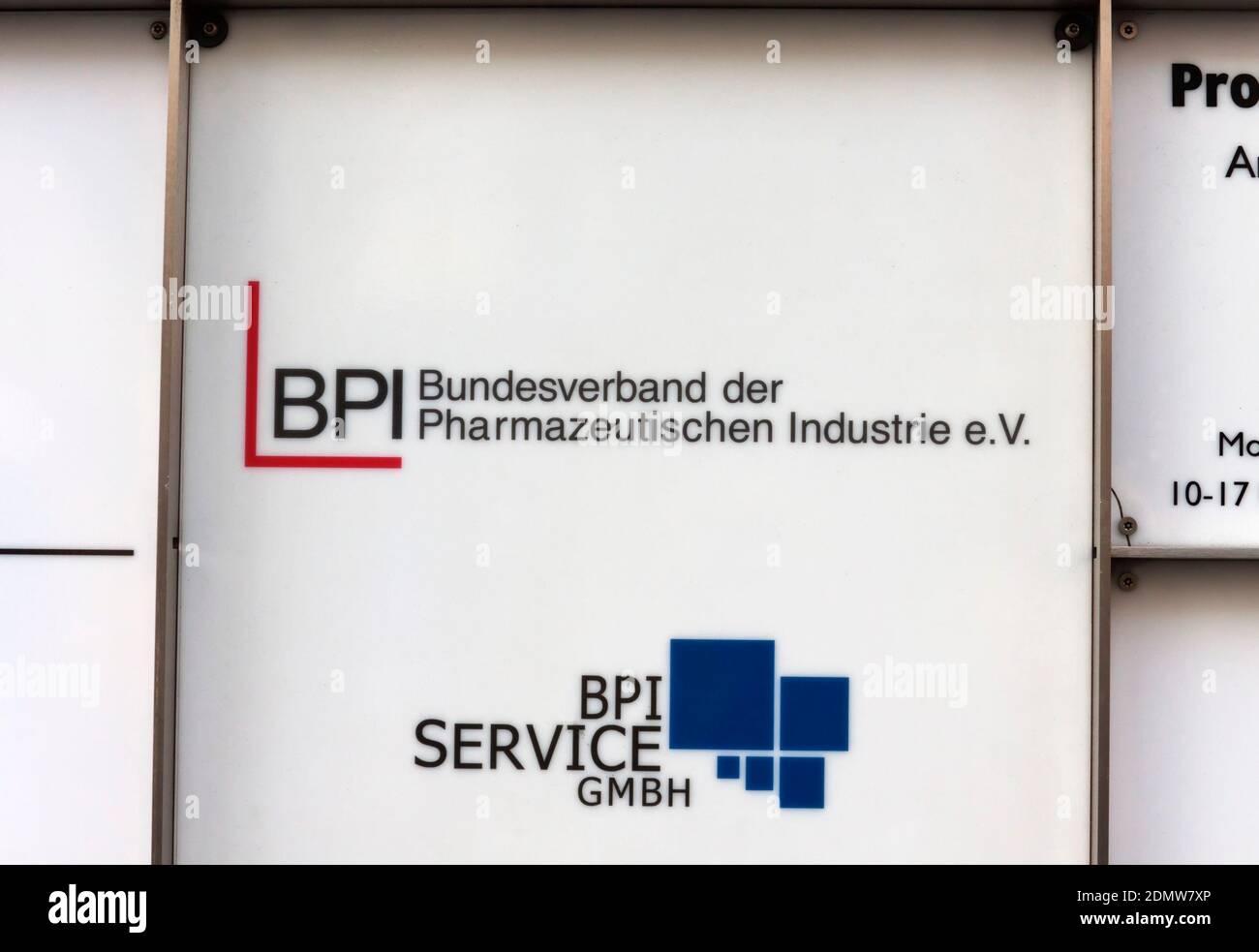 BPI, Federal Association of the Pharmaceutical Industry Stock Photo