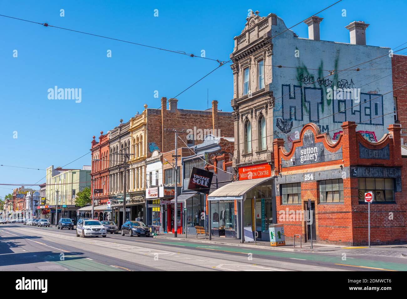 MELBOURNE, AUSTRALIA, JANUARY 1, 2020: Brunswick street at Fitzroy neighborhood of Melbourne, Australia Stock Photo