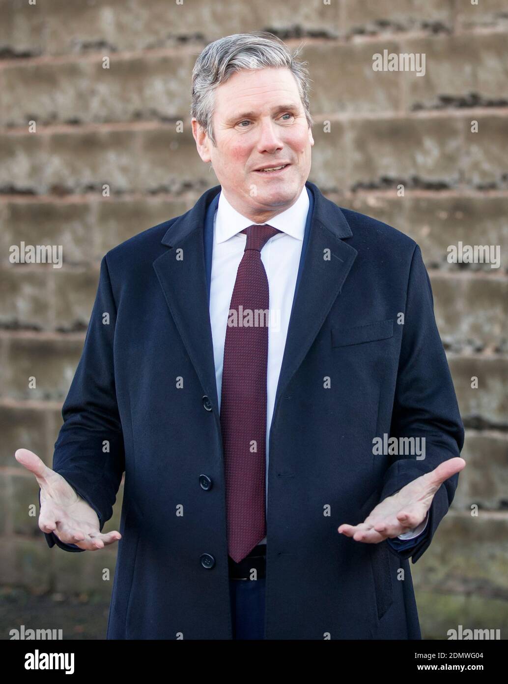 Labour leader Sir Keir Starmer during a visit to Bentley, South Yorkshire, to meet residents and business owners affected by last year's floods and discuss flood preparedness for this winter in light of Covid-19. Stock Photo