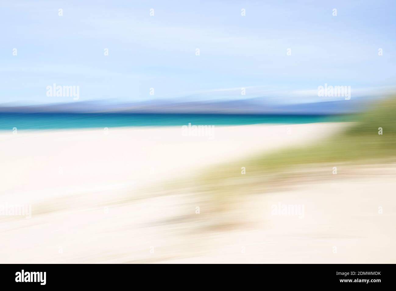 Intentional Camera Movement shots (ICM) of Scarista Beach, Harris, Outer Hebrides, Scotland Stock Photo