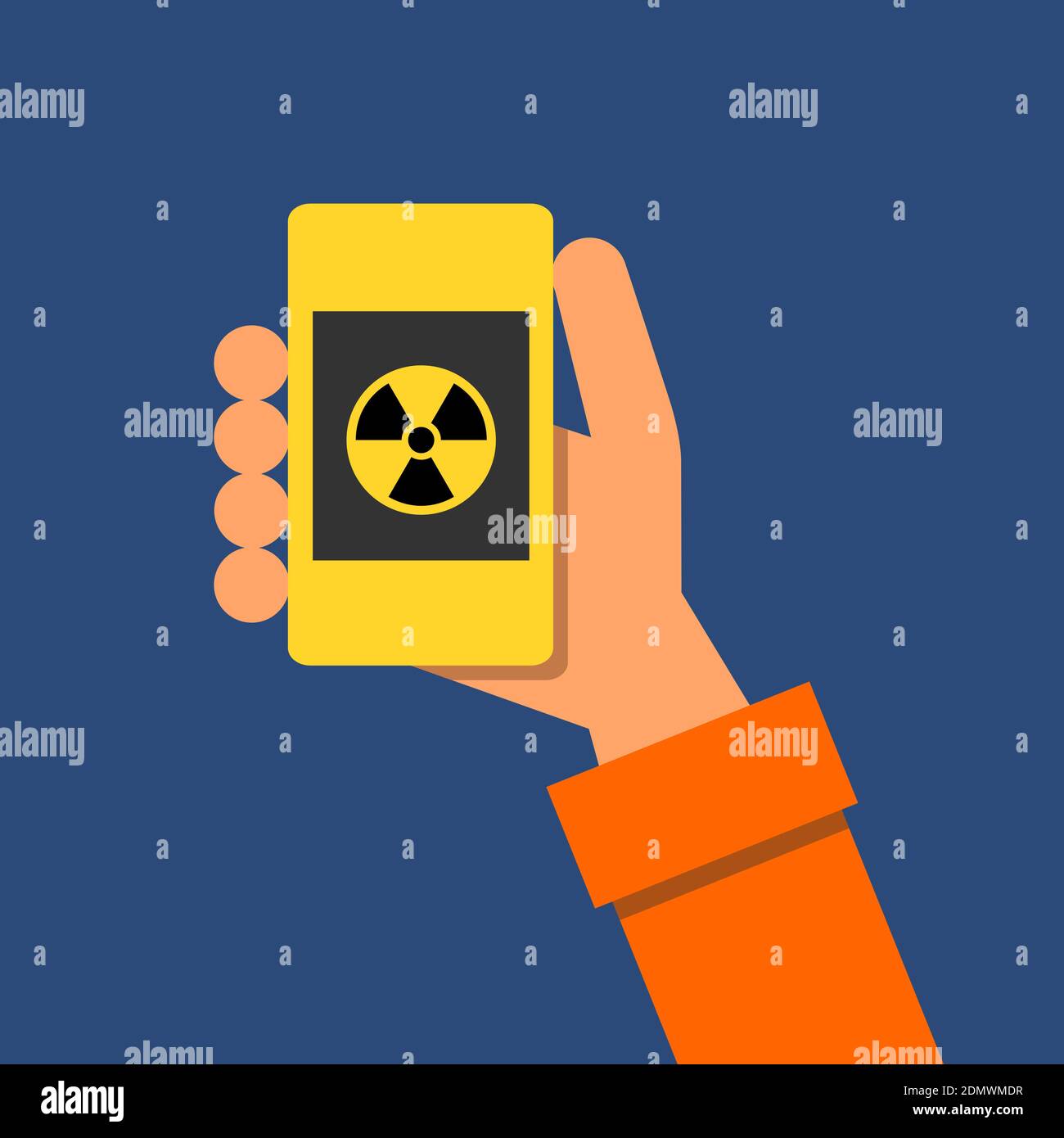 Man is checking and measuring atomic and nuclear radiation, iiradiation