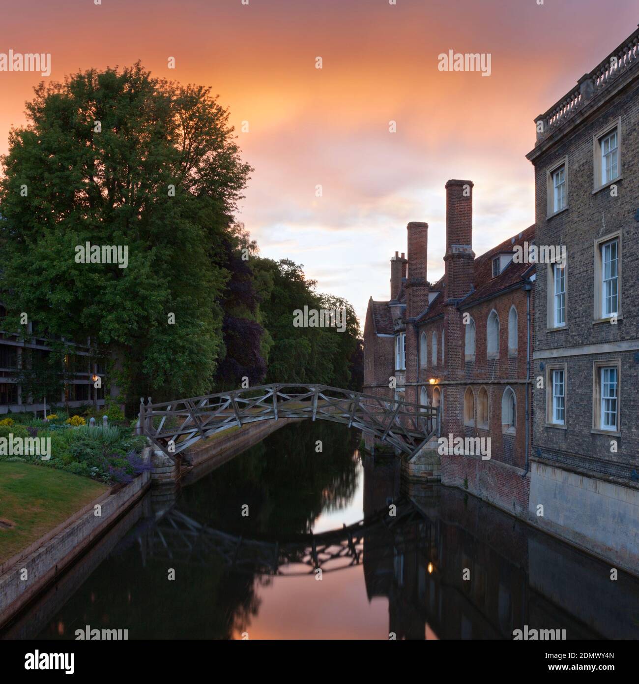 Mathematical Bridge, Queens College, Cambridge University, Cambridge, UK Stock Photo