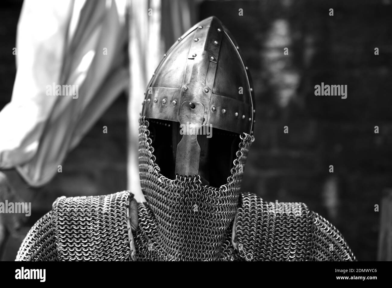 Medieval armor suit helmet Black and White Stock Photos & Images - Alamy