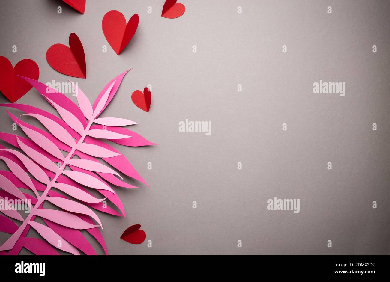 Valentine's day background with paper hearts Stock Photo - Alamy