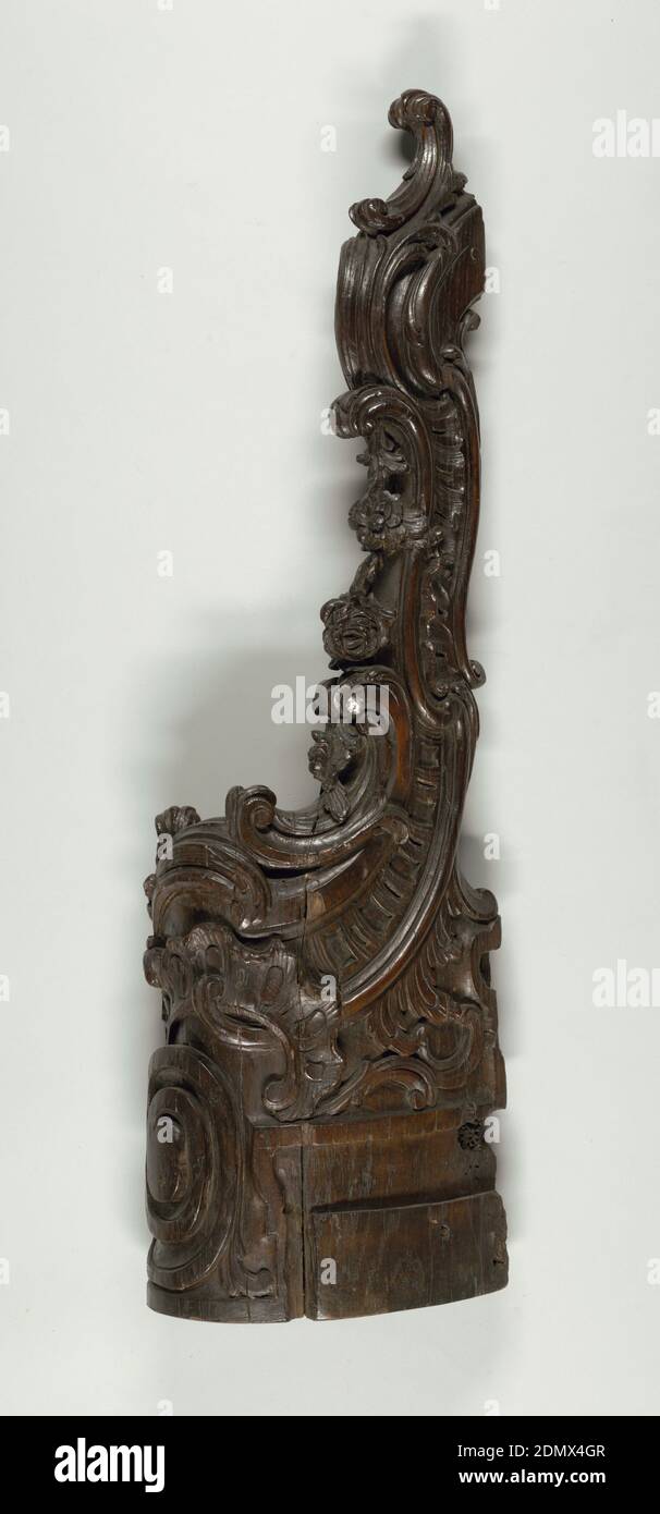 newel post, wood (oak), France, ca. 1750, furniture, Decorative Arts, newel post Stock Photo