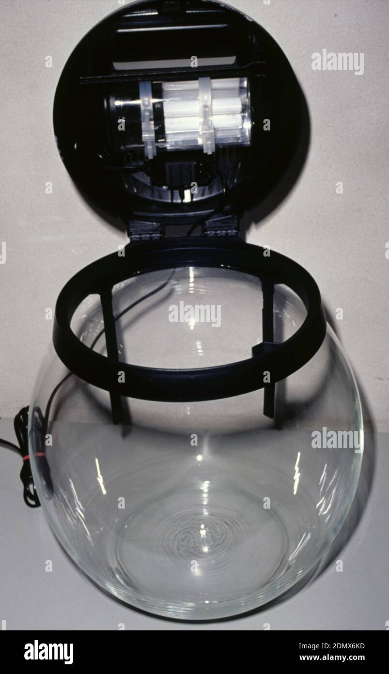 Fish bowl with cover and lighting system Stock Photo Alamy