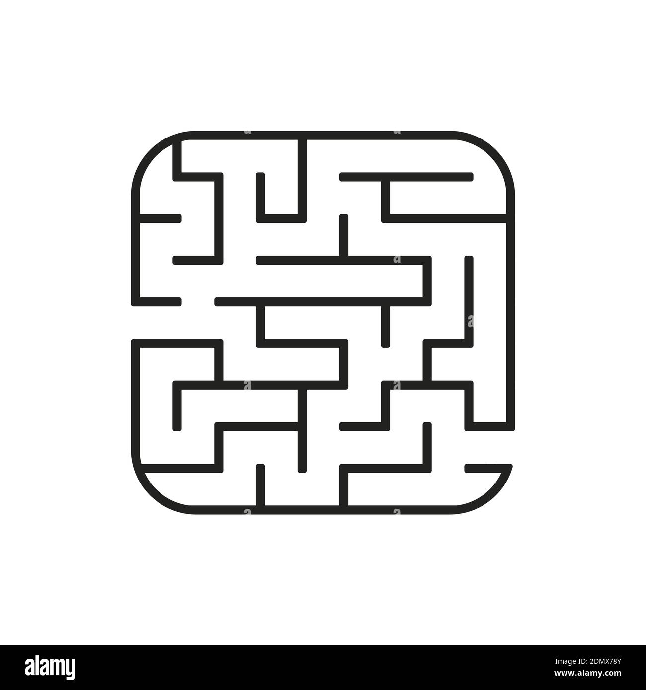 Abstract square maze. Easy level of difficulty. Game for kids. Puzzle