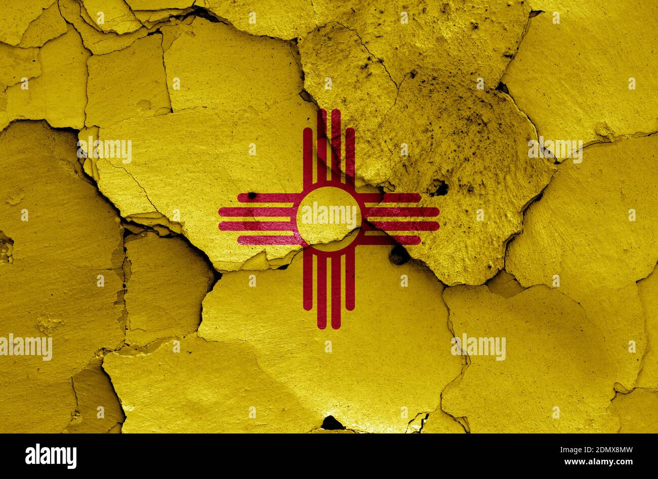 flag of New Mexico painted on cracked wall Stock Photo - Alamy