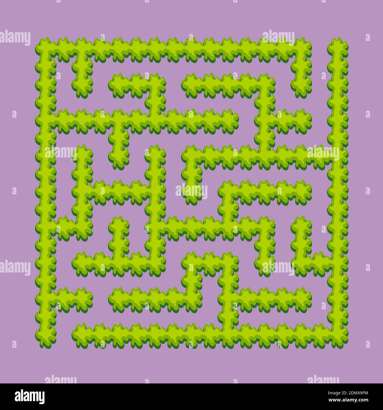 Abstract square labyrinth - green garden, shrubs. Game for kids. Puzzle ...