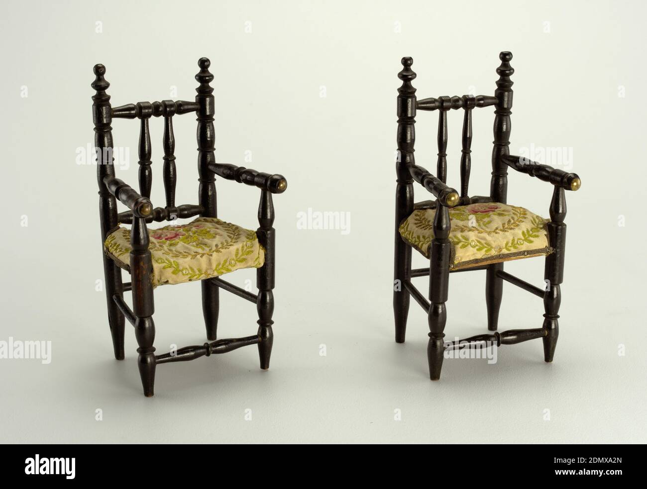 chair, wood, turned and joined, In 17th century style, England or USA, mid-19th century, miniatures, Decorative Arts, Miniature, Miniature Stock Photo