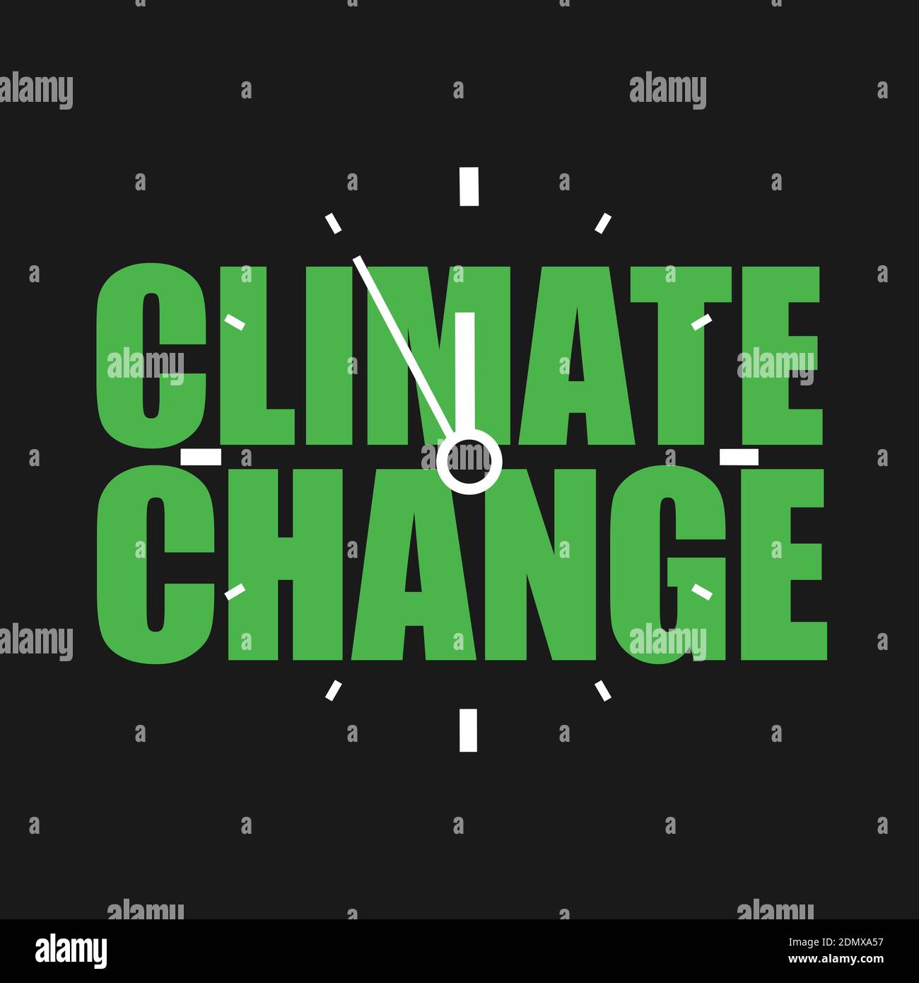 Climate change countdown clock and time shows comig danger, trouble