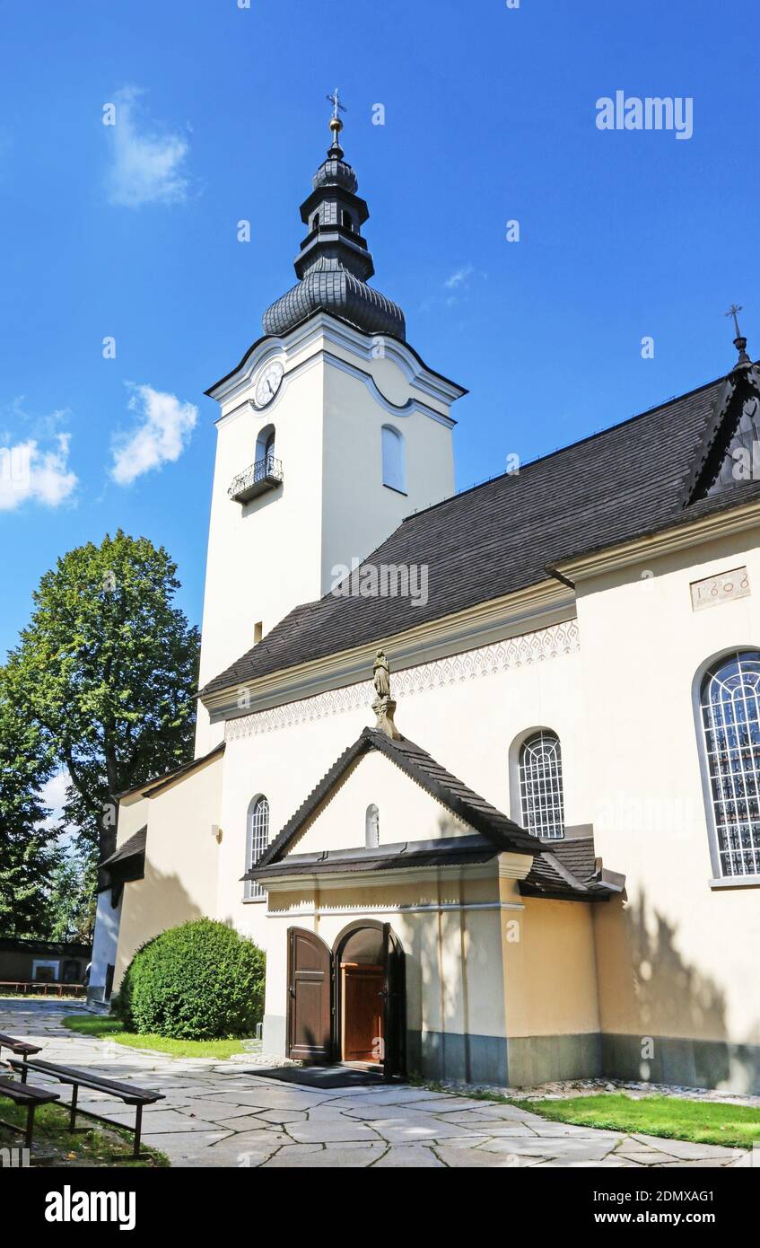 NOWY TARG, POLAND - SEPTEMBER 12, 2019: St Catherine church in Nowy Targ, Poland. Stock Photo