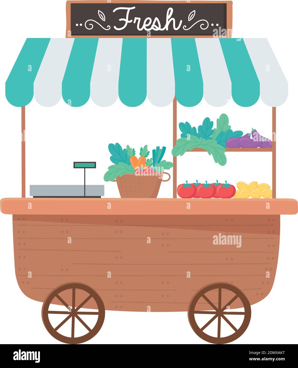 small business vegetables in the farmers market design white background ...