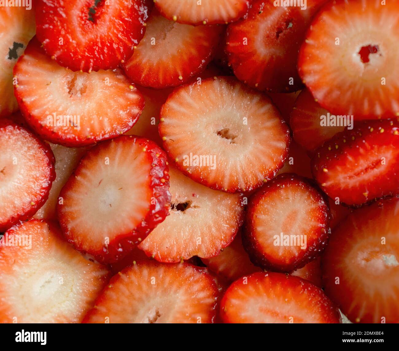 Background texture of sliced strawberries Stock Photo Alamy