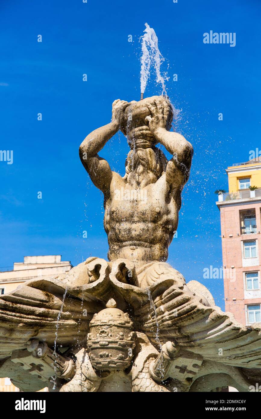 Fontana del Tritone, Bernini Sculpture, Piazza Barberini, Rome, Italy, Europe Stock Photo