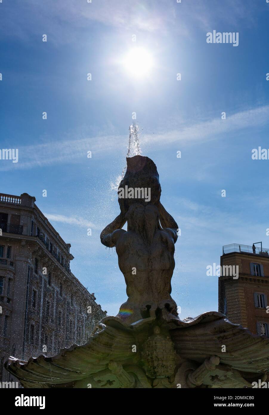 Fontana del Tritone, Bernini Sculpture, Piazza Barberini, Rome, Italy, Europe Stock Photo