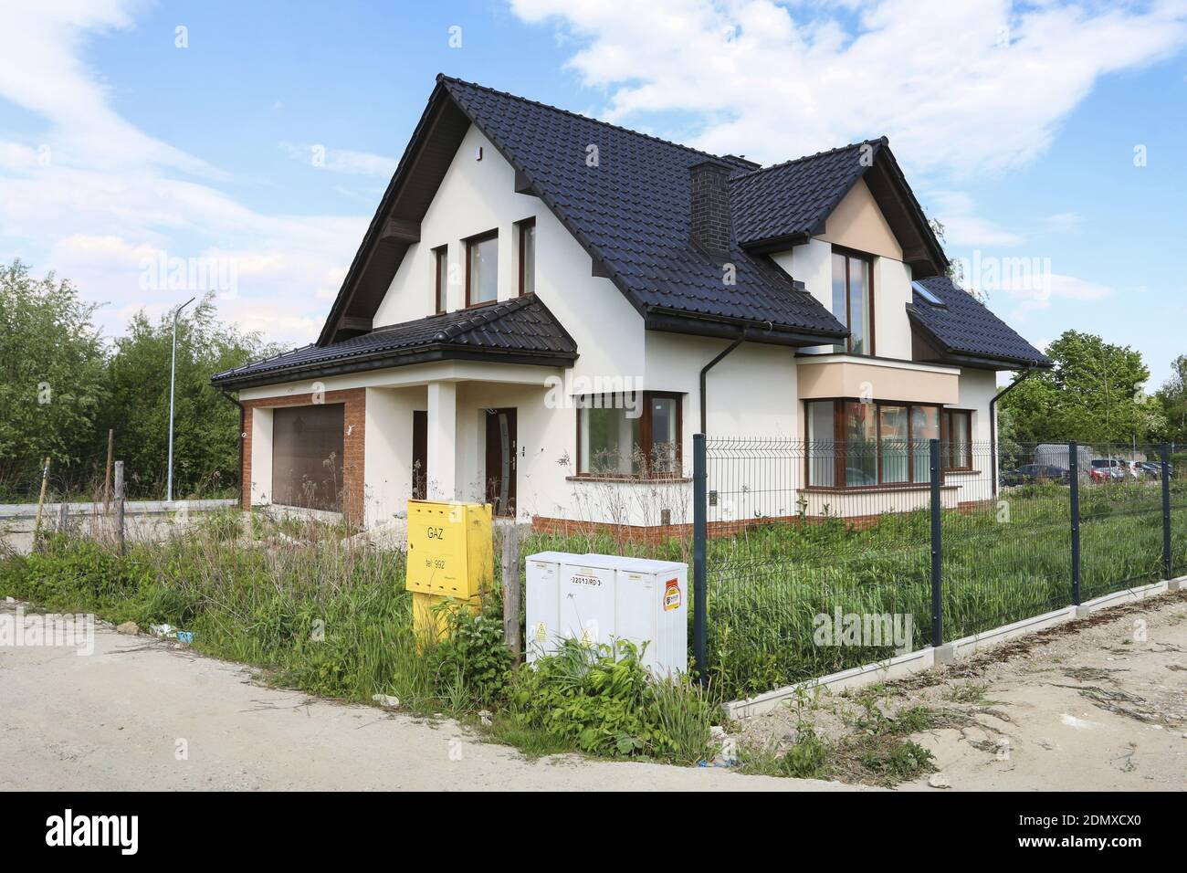 Construction site of a detached house in Krakow, Poland Stock Photo Alamy