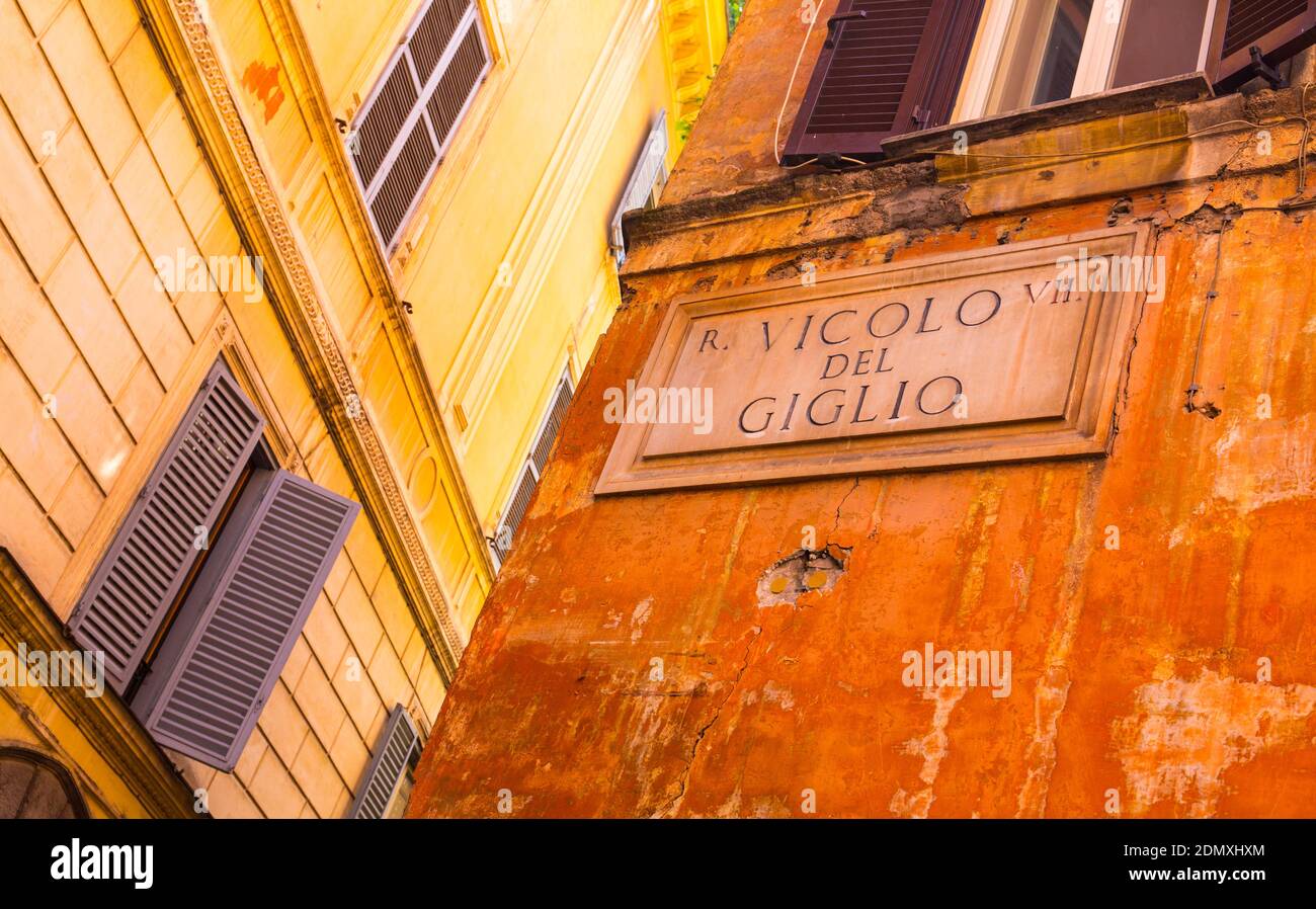 Via dei Giubbonari, Rome, Italy, Europe Stock Photo