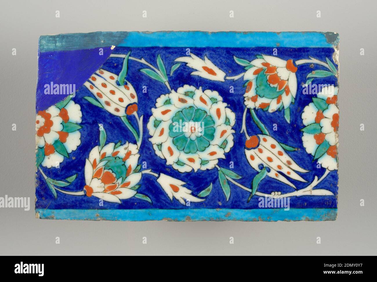 Tile, Earthenware, Iran (formerly known as Persia), 16th century, tiles, Decorative Arts, Tile Stock Photo