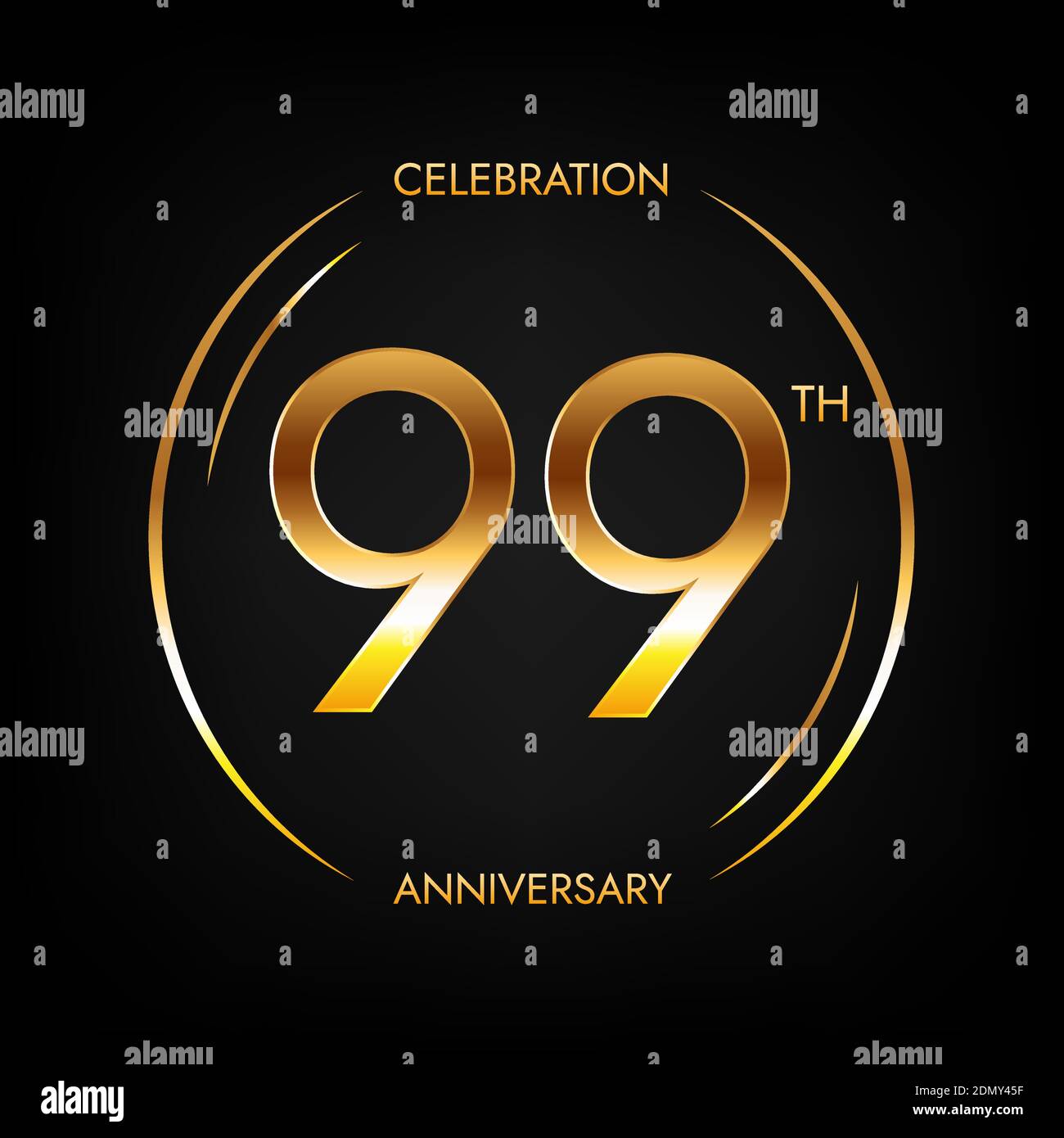 99th anniversary. years birthday celebration banner in