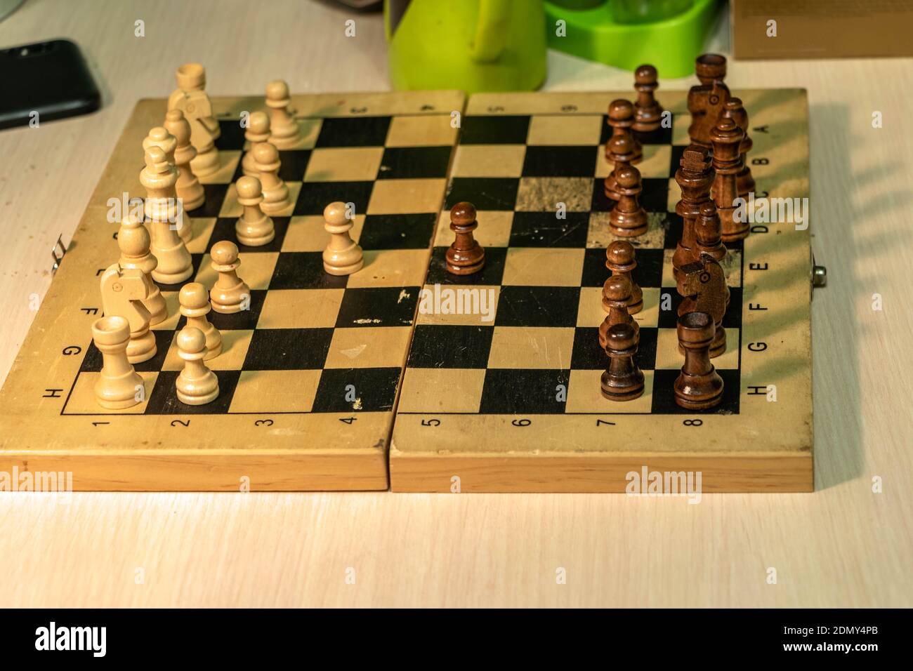 Chess Pieces Board Layout Stock Photo 666380395