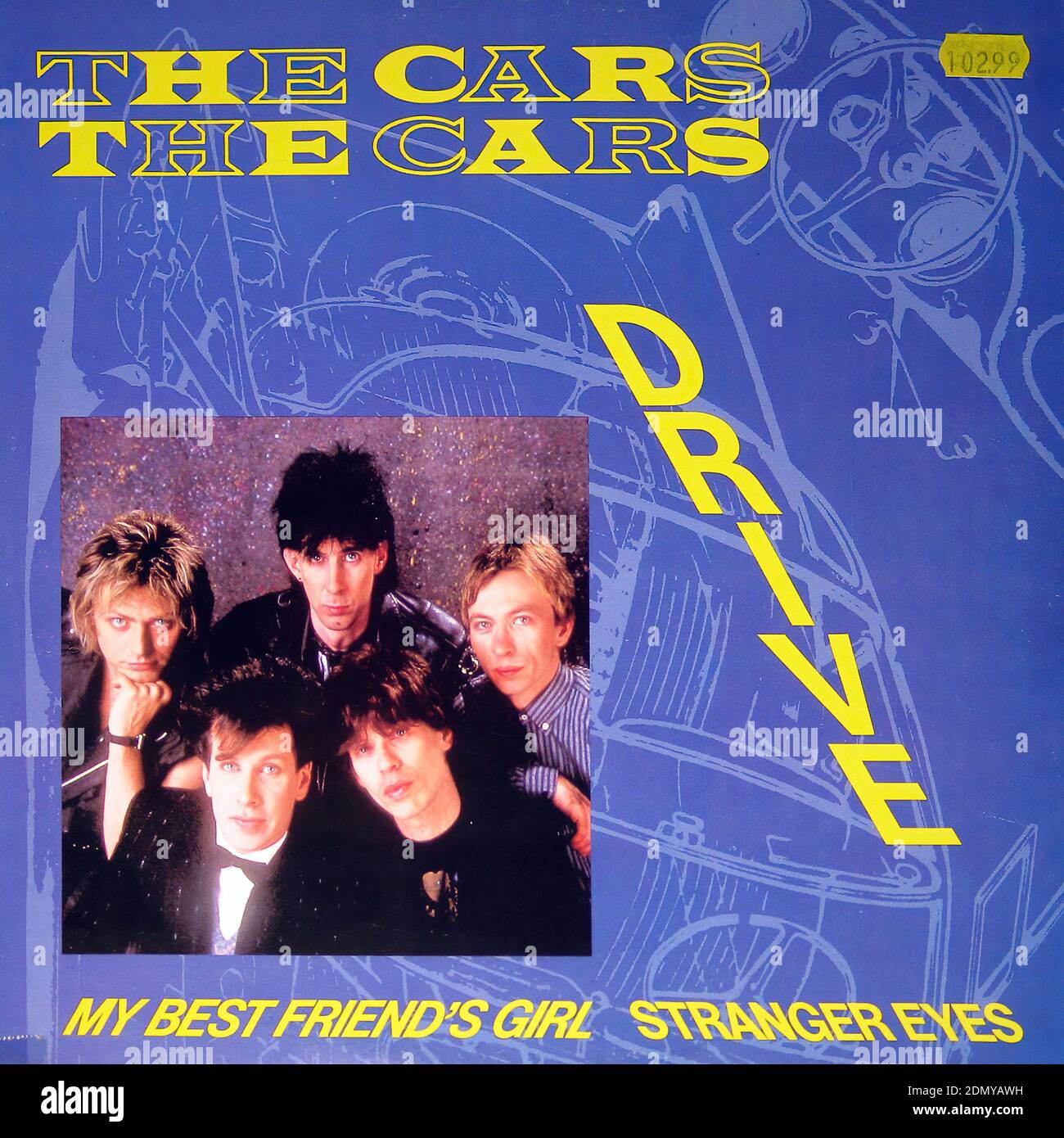 The Cars Drive 12 Maxi Single Vintage Vinyl Record Cover Stock Photo