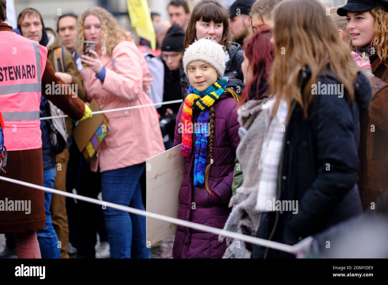 Belgium, Brussels, March 6, 2020: environmental activist Greta Thunberg during a Friday's climate strike Stock Photo