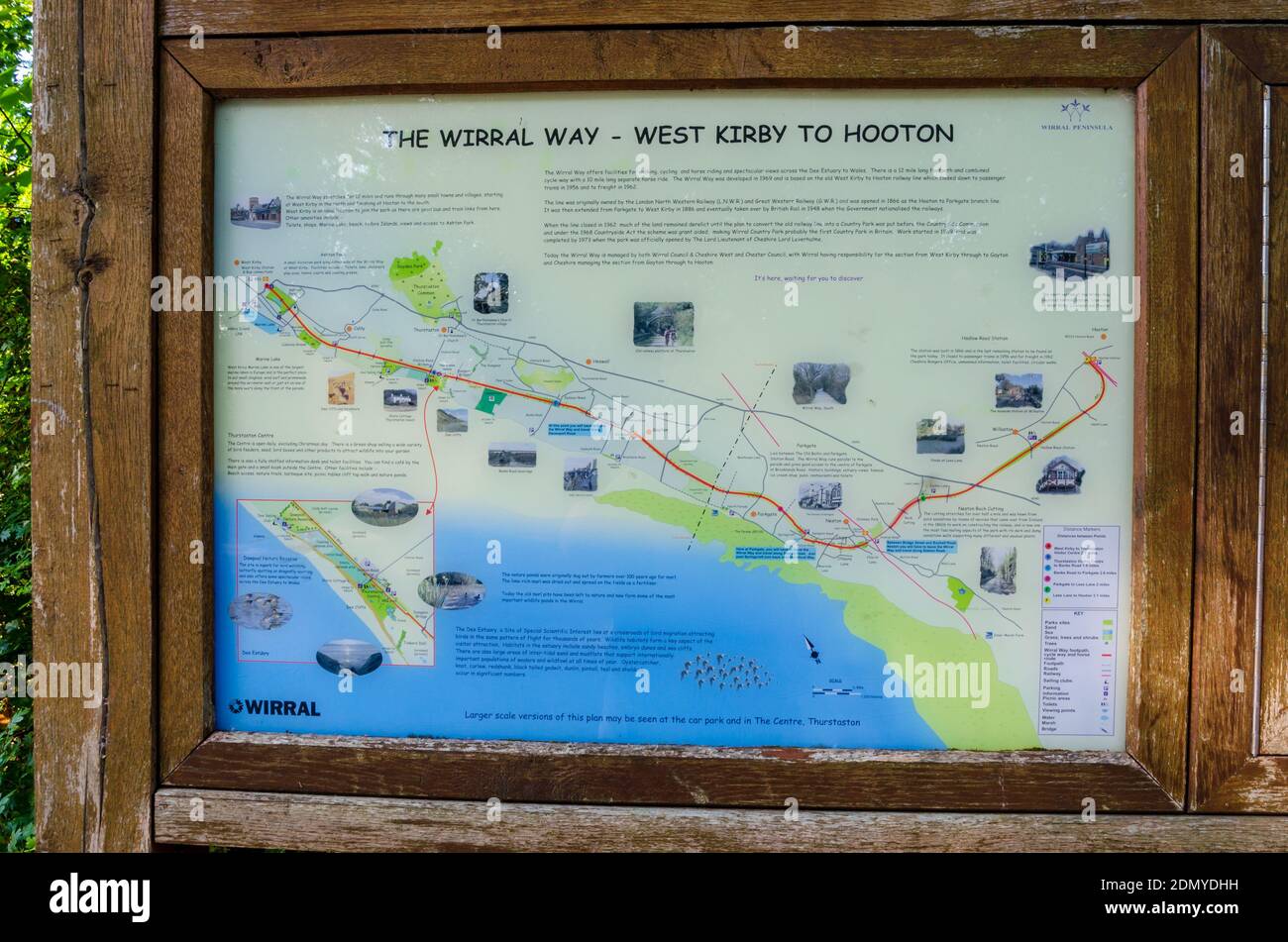 The Wirral Way Walking Map Caldy, The Wirral, Uk: Jun 217, 2020: A Sign Displays Information And Map  For Visitors And Tourists To The Wirral Way Which Is A Popular Walking Route  Stock Photo - Alamy
