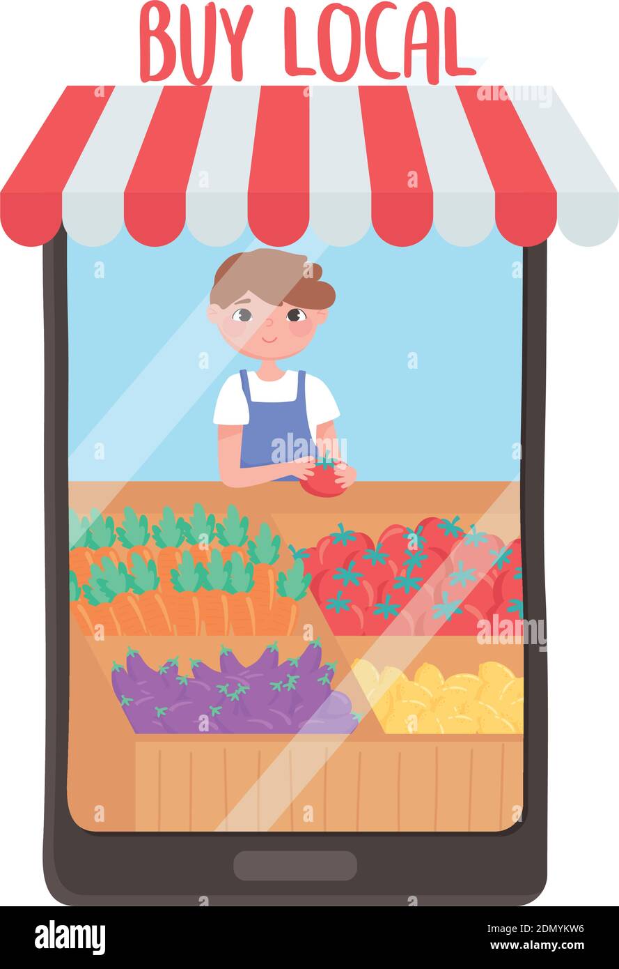 small business, shop local design white background vector illustration Stock Vector