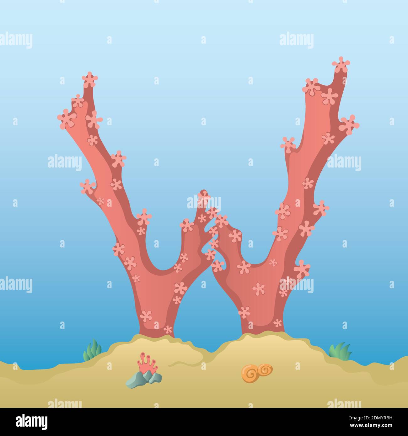 Marine alphabet. Illustration of a letter W under water Stock Vector ...