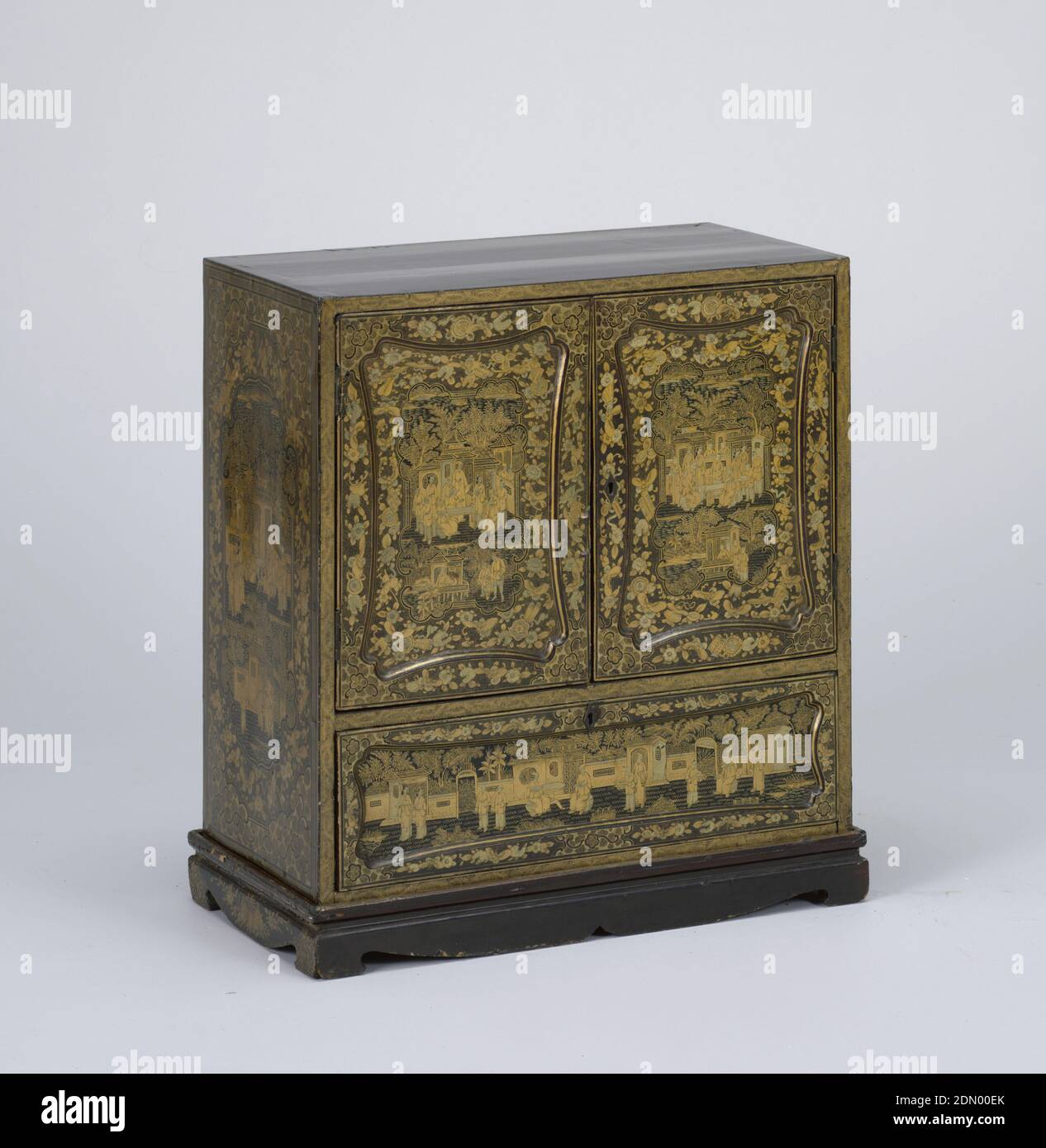 Black Lacquer Canton Export Sewing Box - Ca 1810