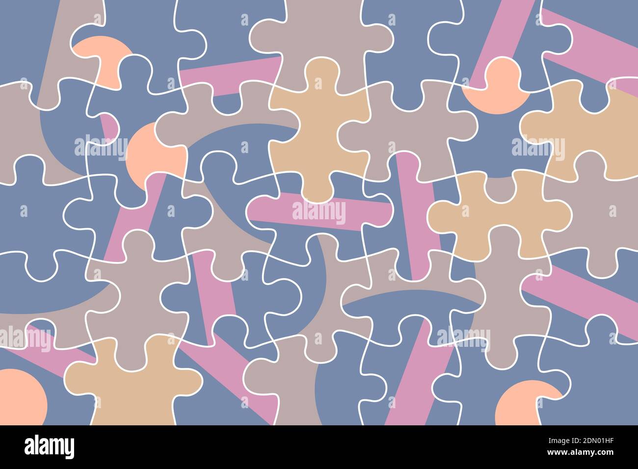 Puzzle and jigsaw mismatch - random incorrect pieces fit together -  randomness, confusion, mess, disorder, disarray and chaos. Vector  illustration Stock Photo - Alamy