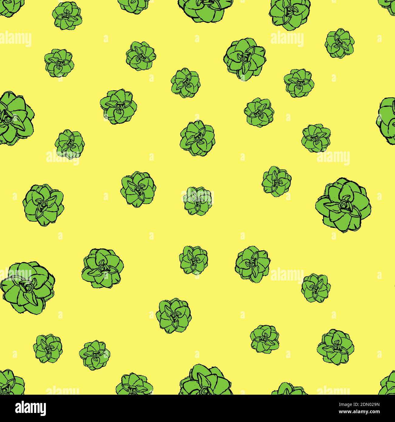 Hand drawn flower seamless pattern background. Vector Illustration ...