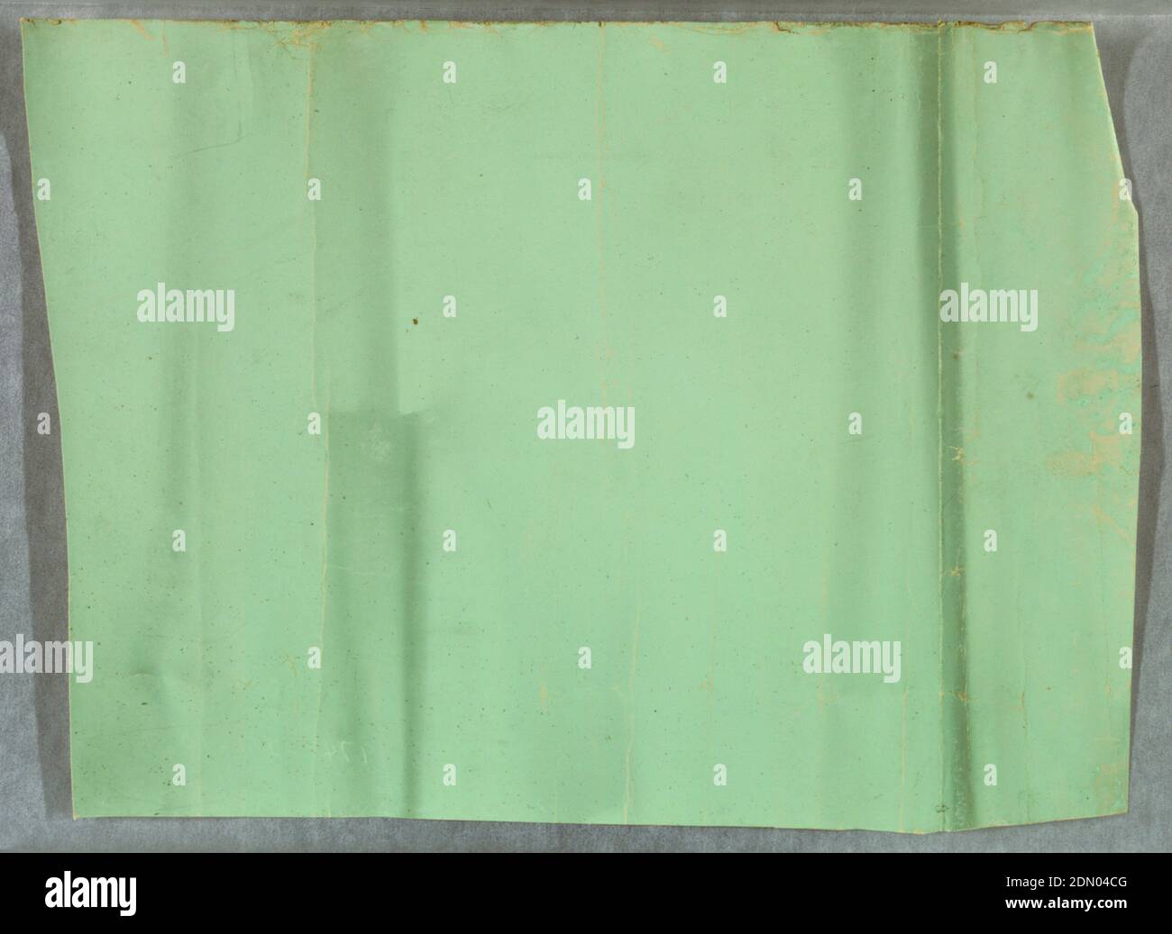 Sidewall, Brushed or machine-printed ground on rag paper, Solid light green in a mint or pistachio shade. There is no design printed on the ground., USA, 1875–1900, Wallcoverings, Sidewall Stock Photo