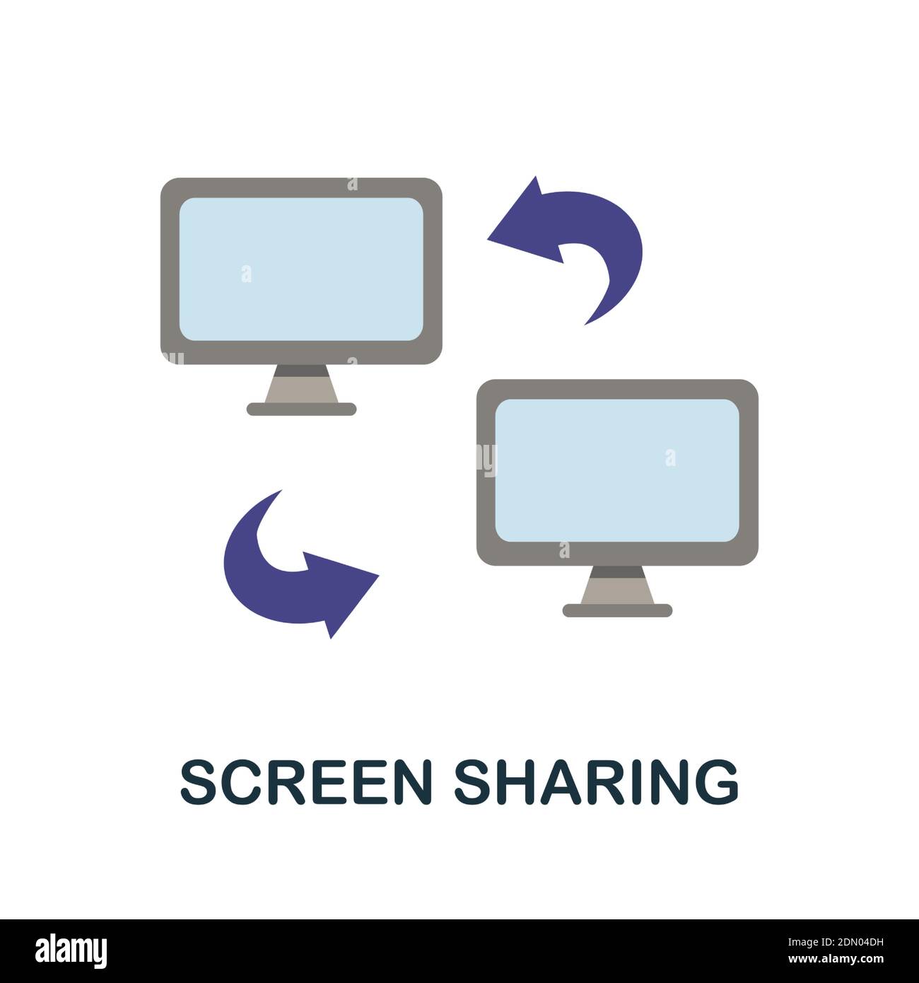 Screen Sharing flat icon. Color simple element from work from home