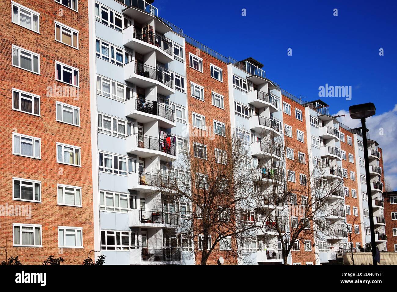 Public council housing high rise tower block apartments in London