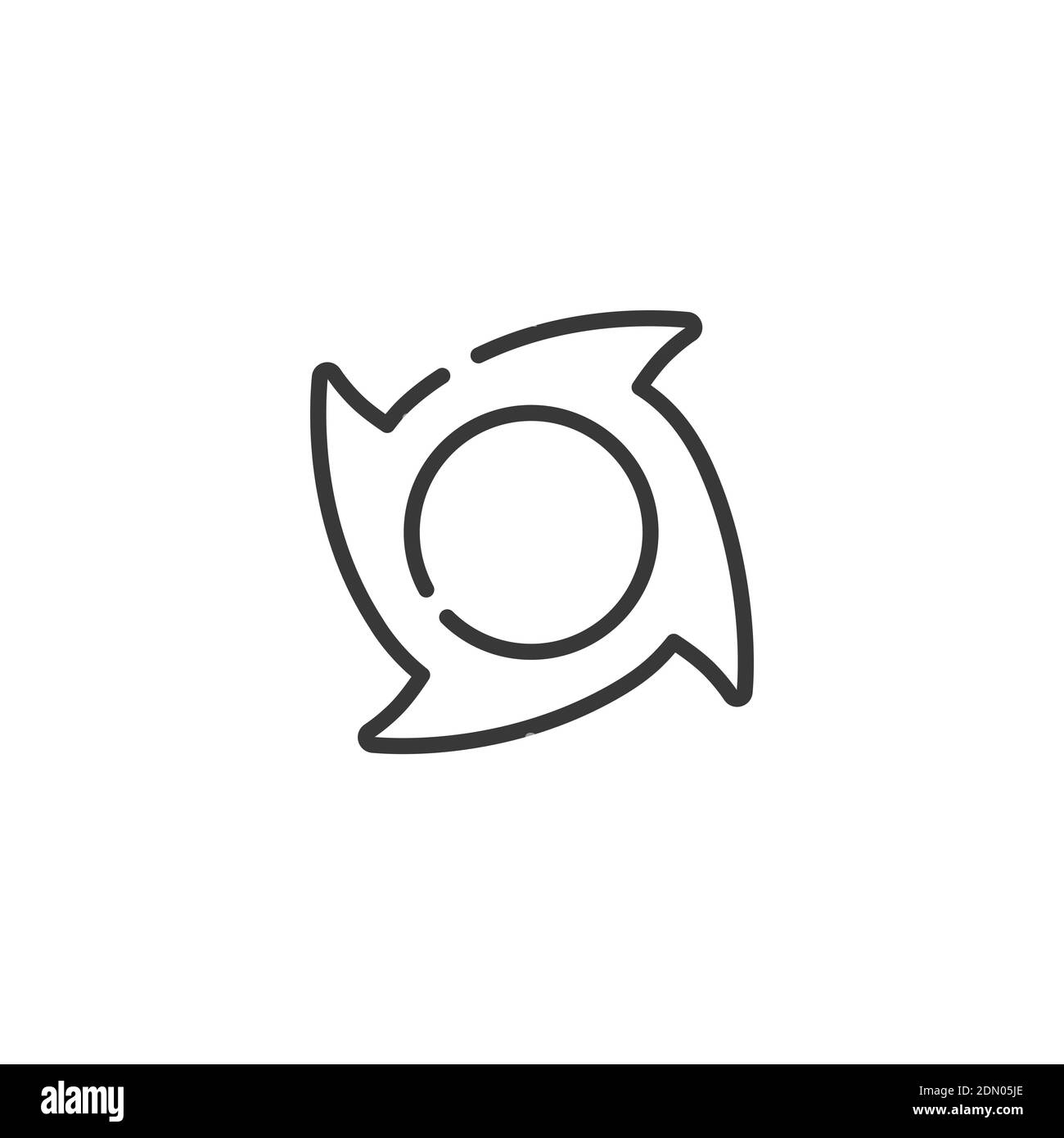 Hurricane thin line icon. Category two. Isolated outline weather vector ...