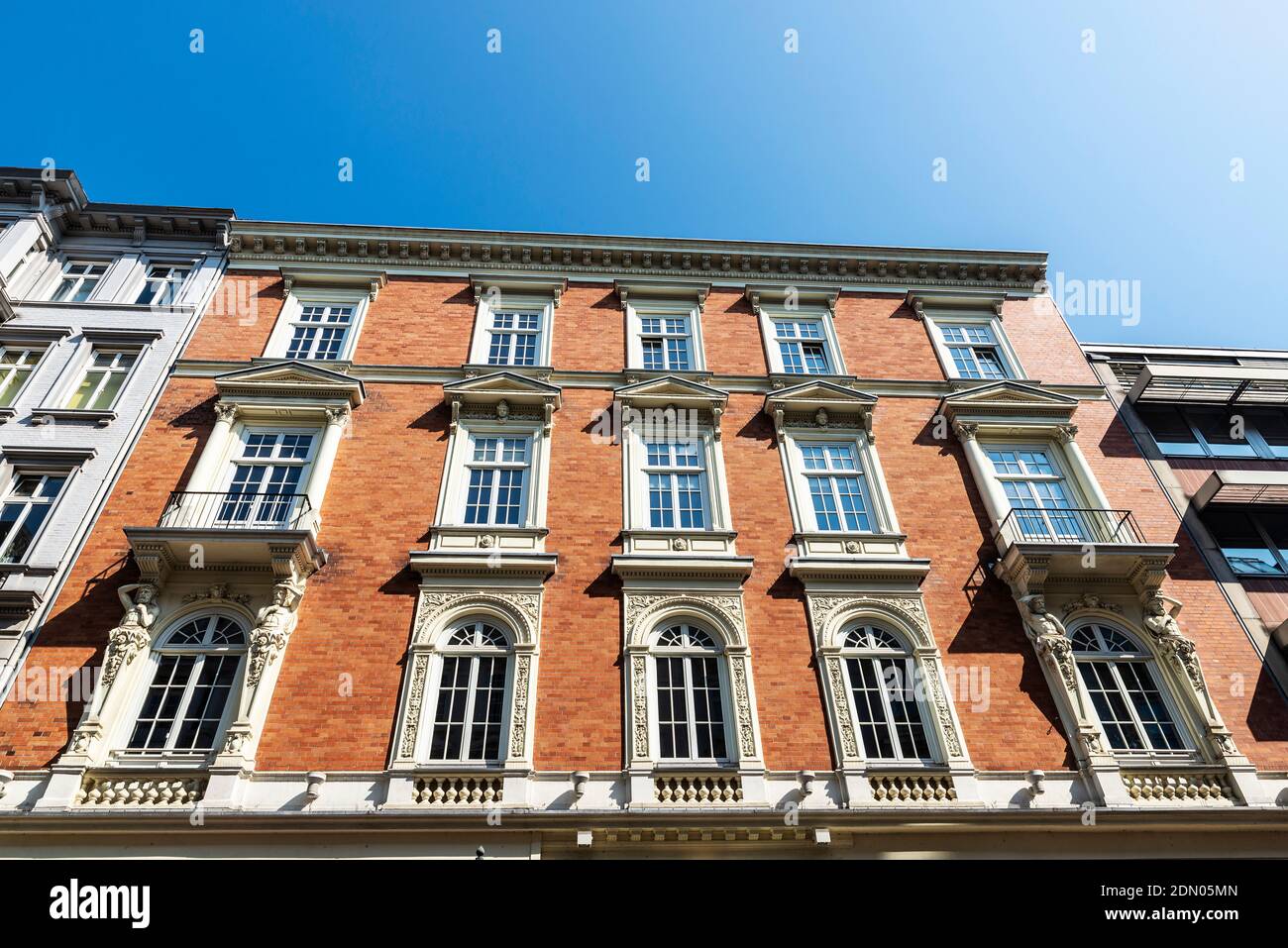Facade of a classic residential building in the neighborhood of ...