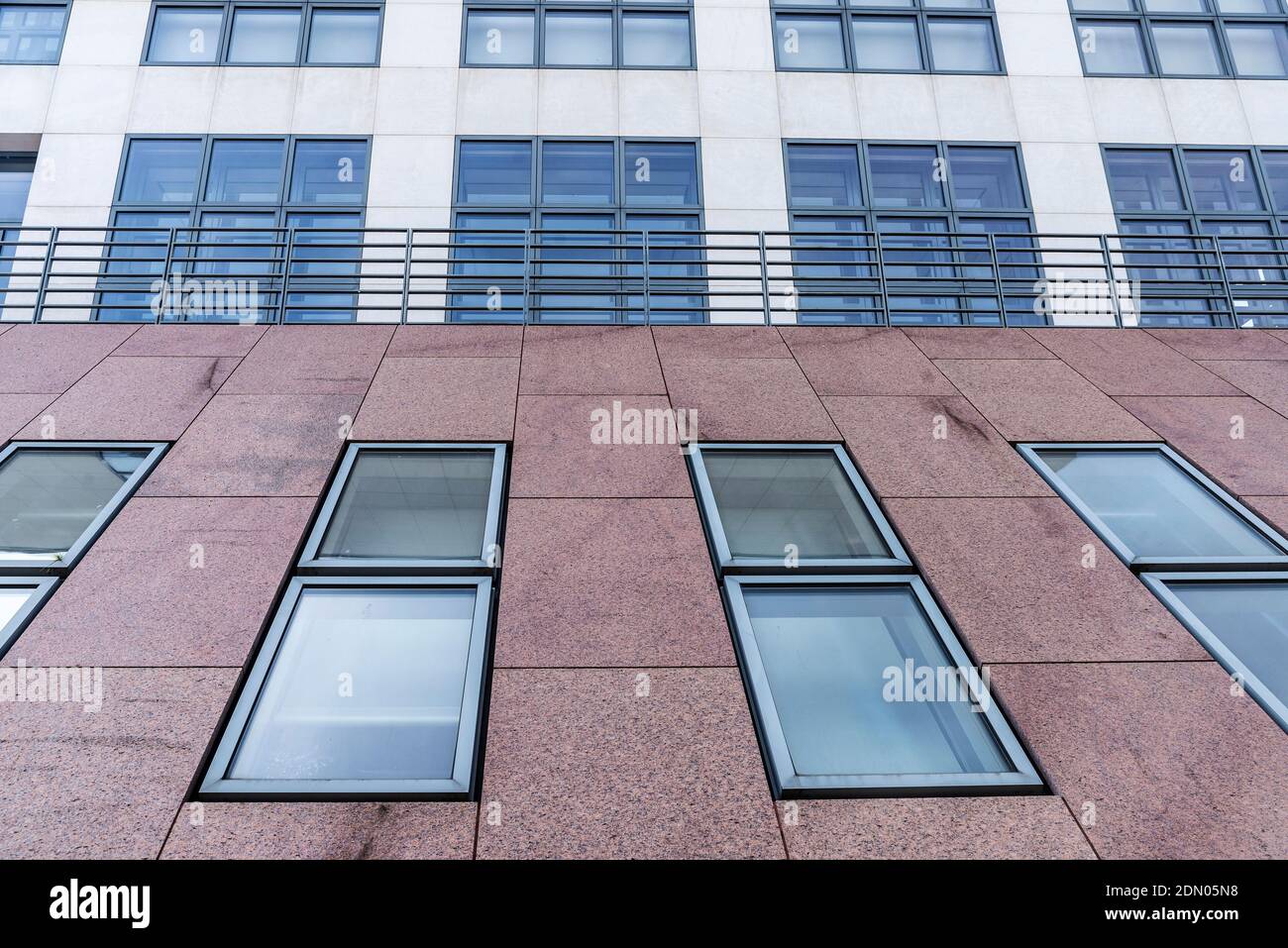 Facade of a modern building with windows as background in Hamburg ...