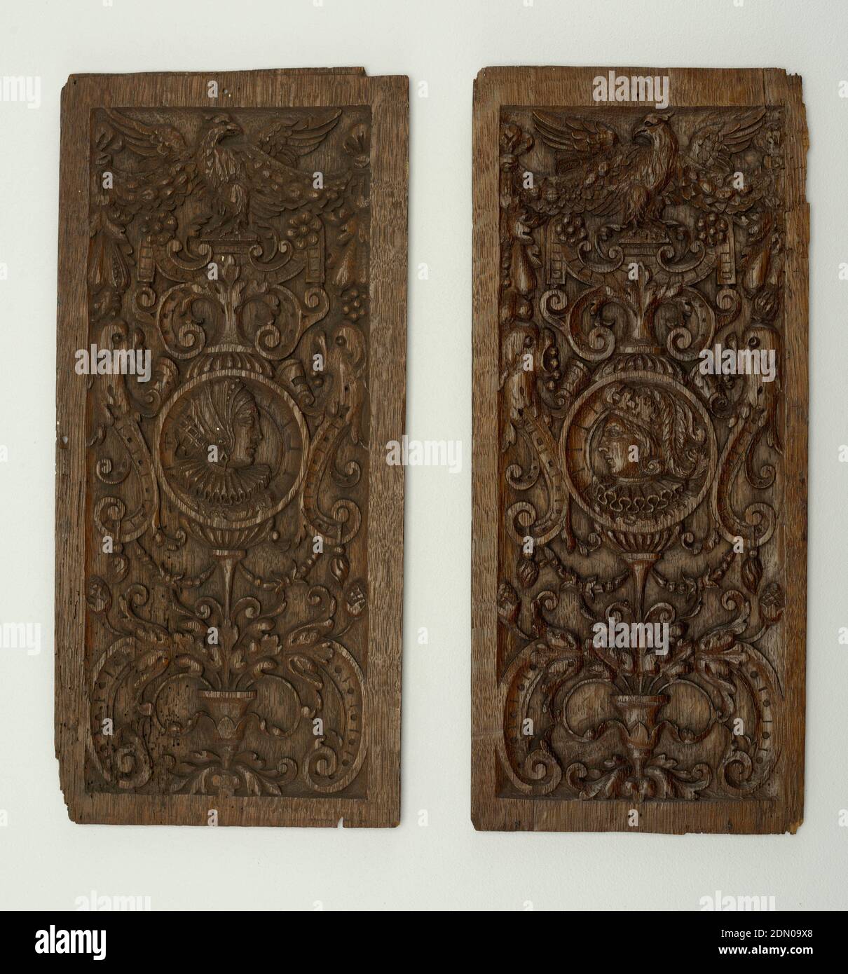 Panel, wood, carved, mid-16th century, Decorative Arts, Panel Stock Photo