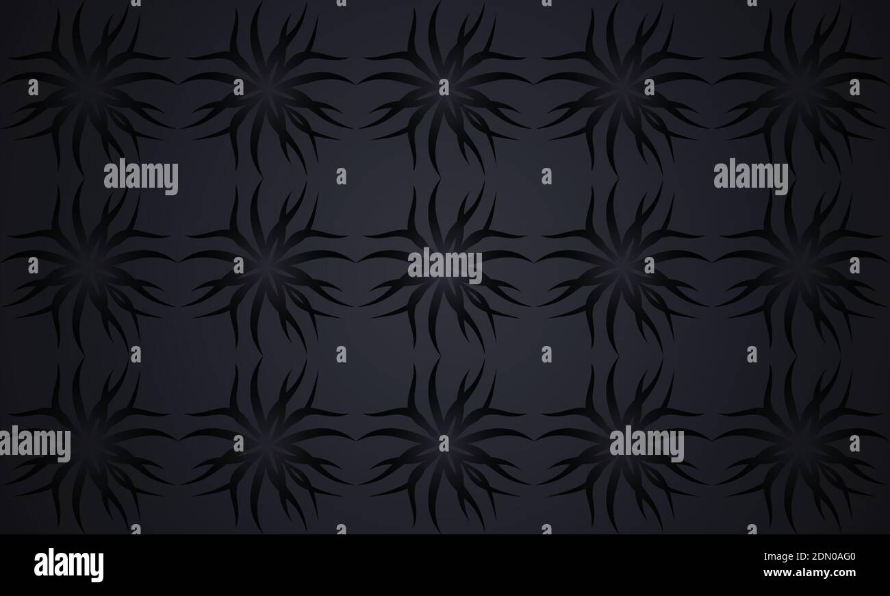 Black seamless pattern abstract background with geometric shapes. Stock Vector