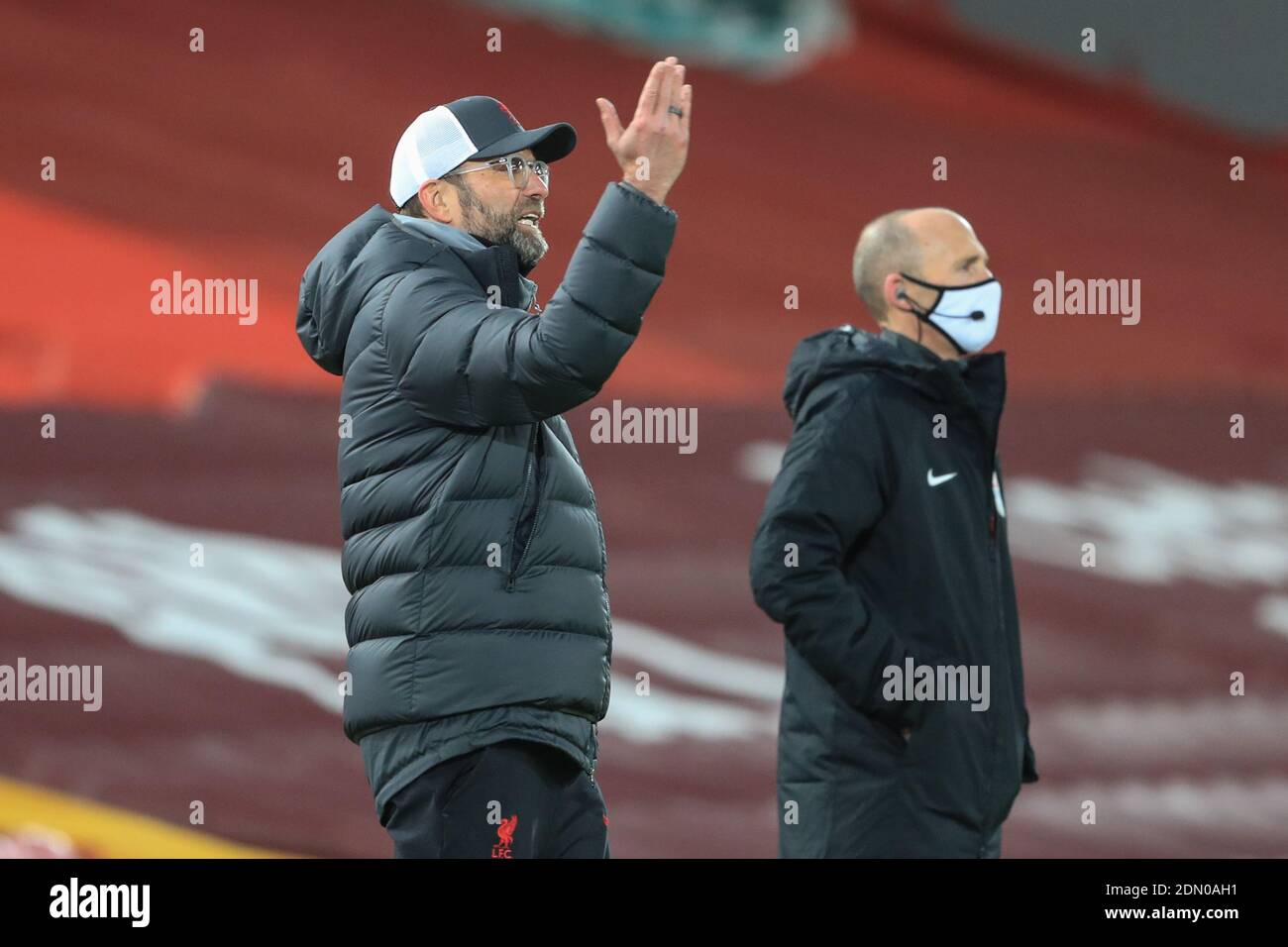 Jürgen Klopp manager of Liverpool reacts Stock Photo